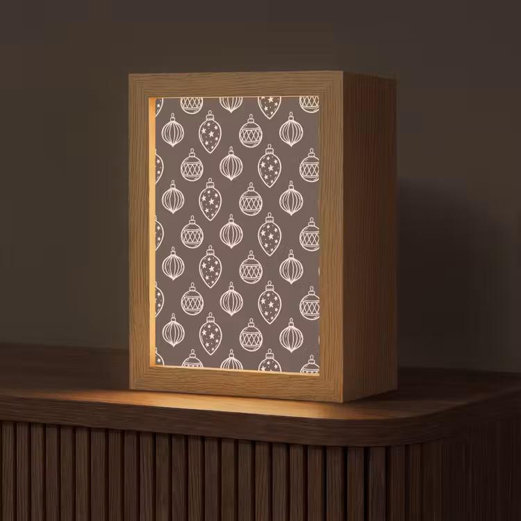 Gepersonaliseerde Lightbox - Kerstbal - Grijs - Crème — 1