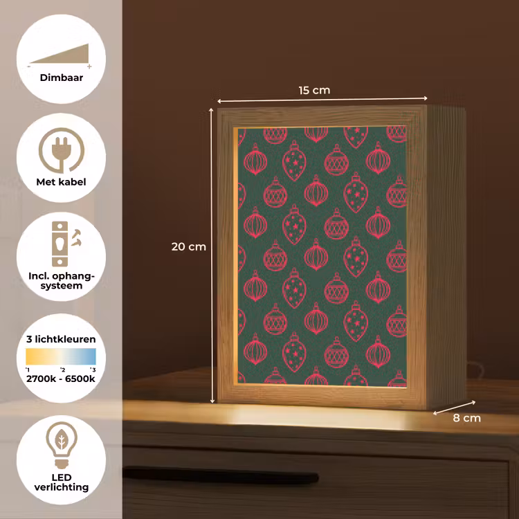 Gepersonaliseerde Lightbox - Kerstbal - Rood - Groen — 7