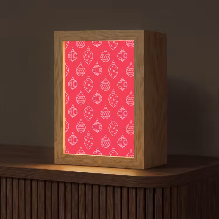 Gepersonaliseerde Lightbox - Kerstbal - Rood - Roze — 1