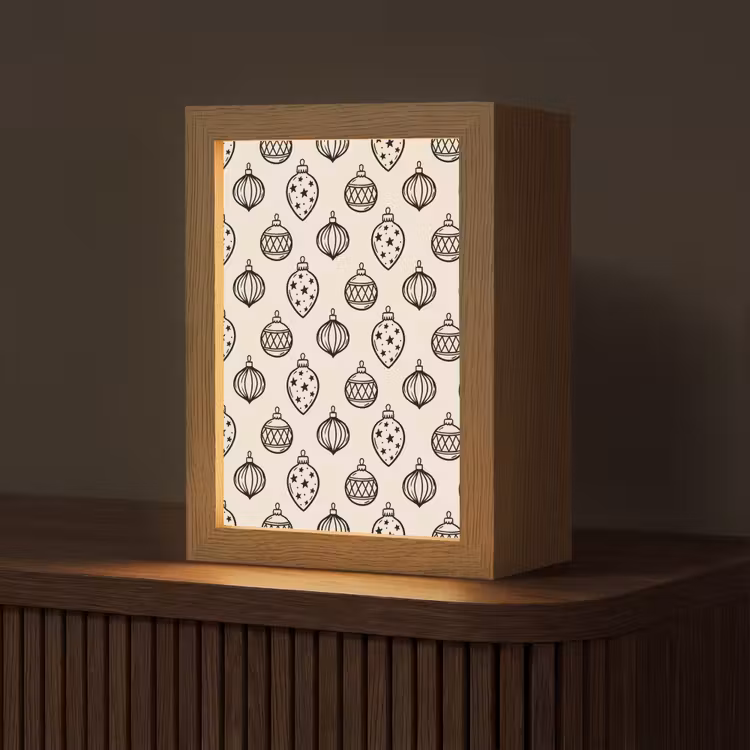 Gepersonaliseerde Lightbox - Kerstbal - Zwart - Wit — 1