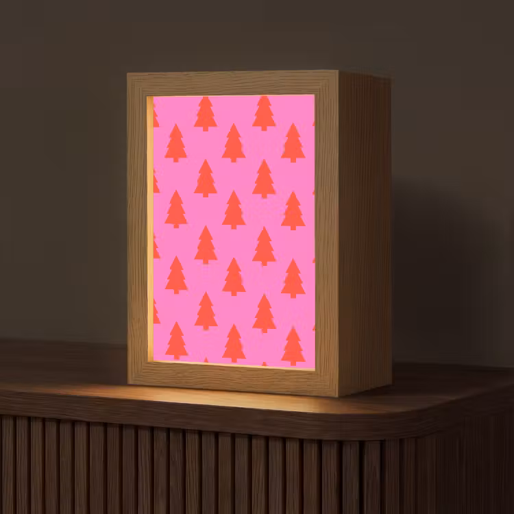 Gepersonaliseerde Lightbox - Kerstboom - Rood - Neon — 1