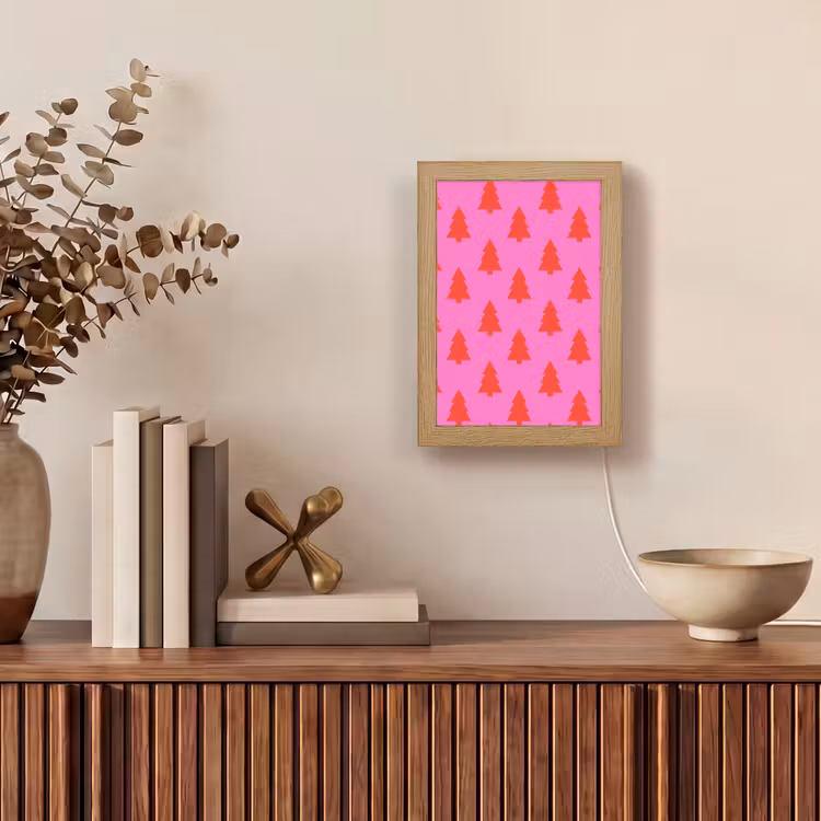 Gepersonaliseerde Lightbox - Kerstboom - Rood - Neon — 4