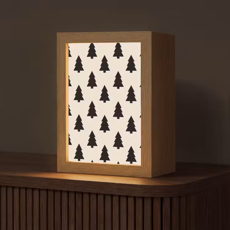 Gepersonaliseerde Lightbox - Kerstboom - Wit - Zwart — 1