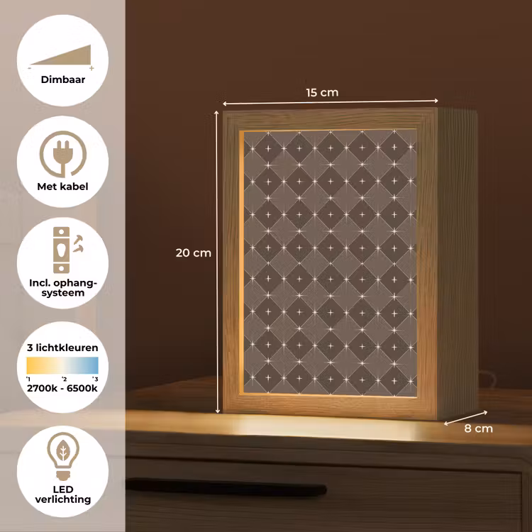 Gepersonaliseerde Lightbox - Ster - Bruin - Taupe - Kerst — 7