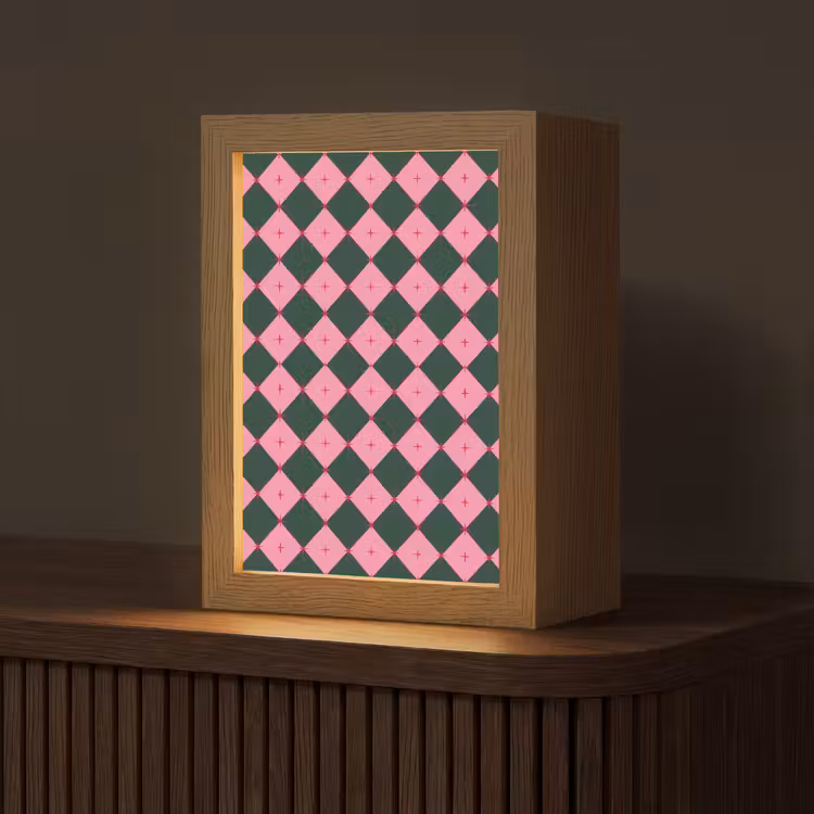 Gepersonaliseerde Lightbox - Ster - Roze - Groen - Kerst — 1