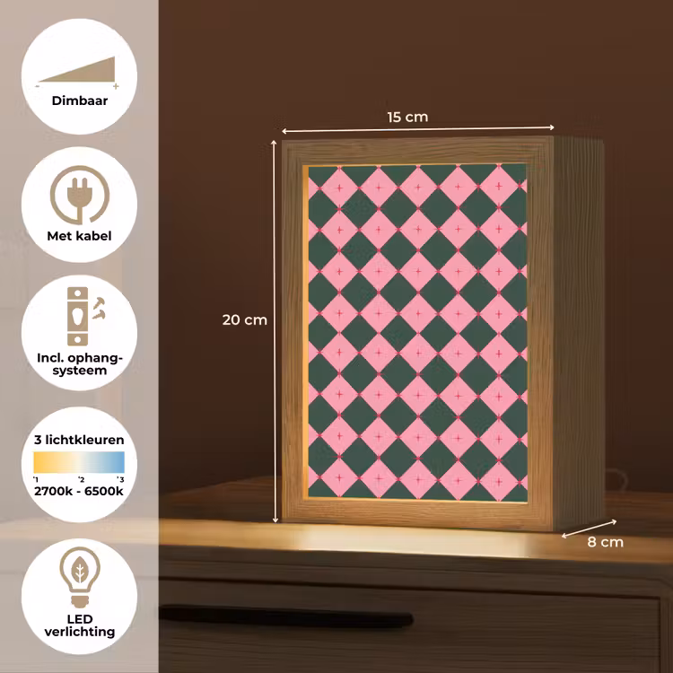 Gepersonaliseerde Lightbox - Ster - Roze - Groen - Kerst — 7