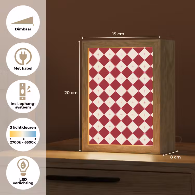 Gepersonaliseerde Lightbox - Ster - Roze - Rood - Kerst — 7