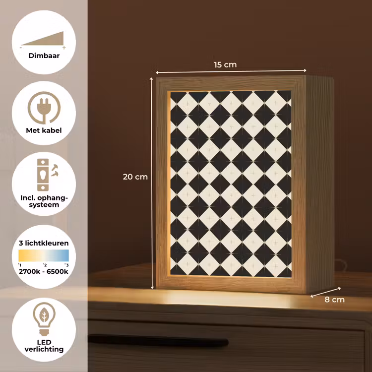 Gepersonaliseerde Lightbox - Ster - Zwart - Wit - Kerst — 7