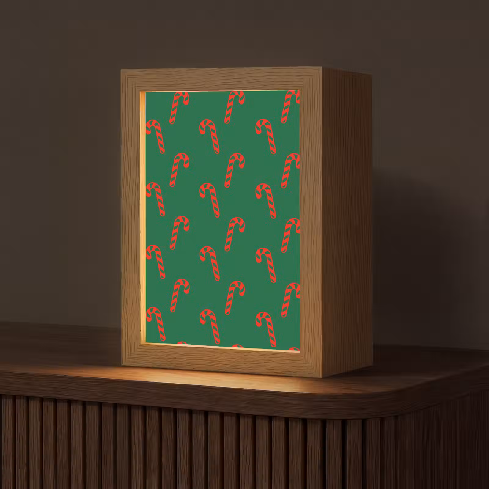 Gepersonaliseerde Lightbox - Kerst - Groen - Rood - Zuurstok — 1