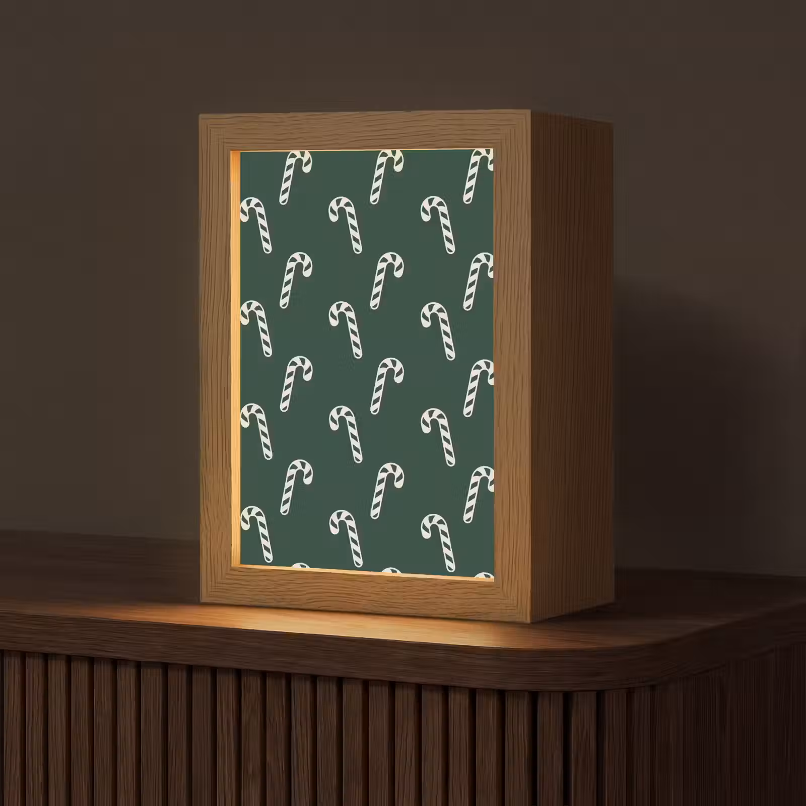 Gepersonaliseerde Lightbox - Kerst - Groen - Wit - Zuurstok — 1