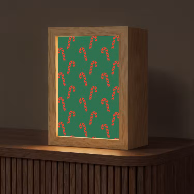 Gepersonaliseerde Lightbox - Kerst - Groen - Rood - Zuurstok — 1