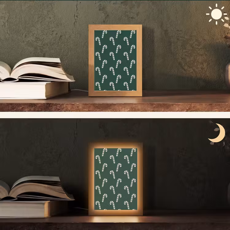 Gepersonaliseerde Lightbox - Kerst - Groen - Wit - Zuurstok — 5
