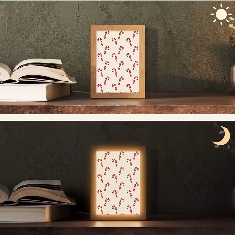 Gepersonaliseerde Lightbox - Kerst - Rood - Crème - Zuurstok — 5