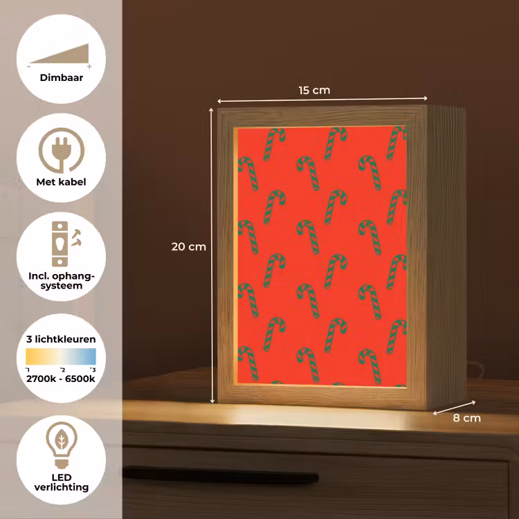 Gepersonaliseerde Lightbox - Kerst - Rood - Groen - Zuurstok — 7