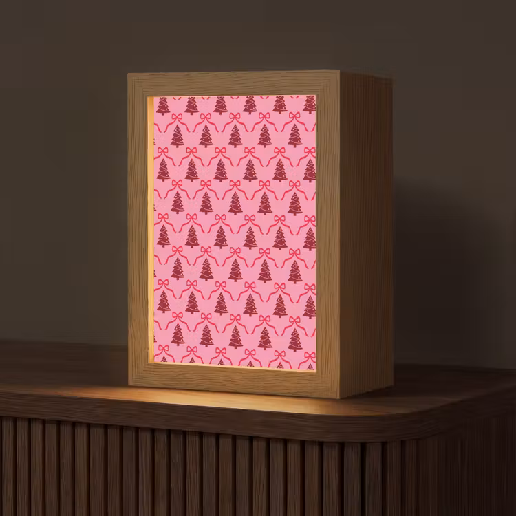 Gepersonaliseerde Lightbox - Kerst - Rood - Roze - Strik — 1