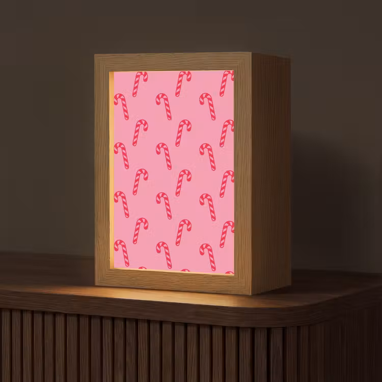 Gepersonaliseerde Lightbox - Kerst - Rood - Roze - Zuurstok — 1