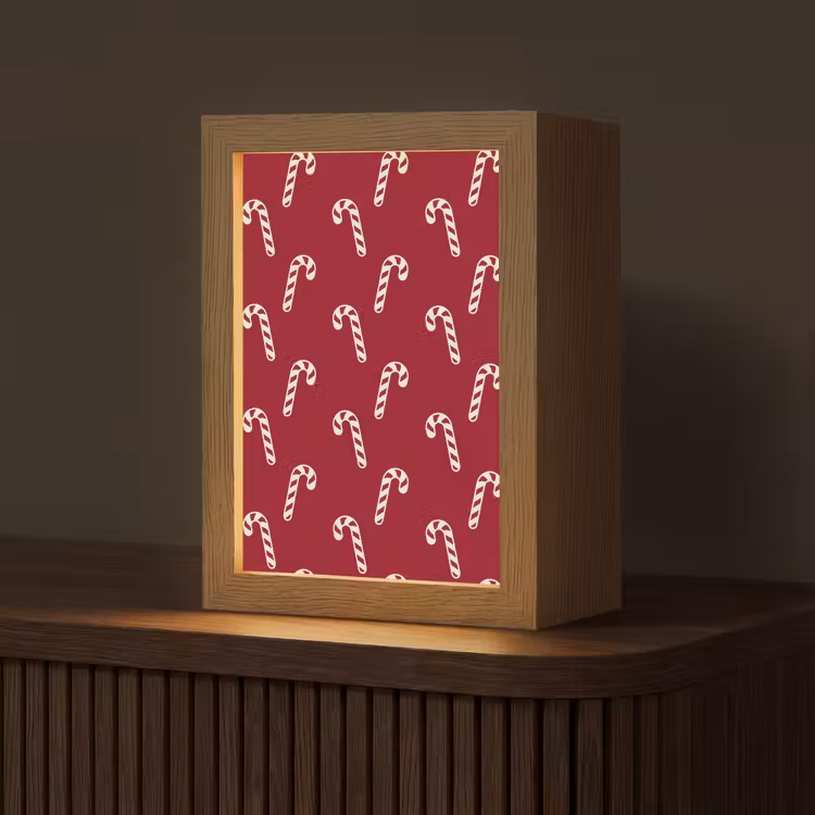 Gepersonaliseerde Lightbox - Kerst - Rood - Wit - Zuurstok — 1