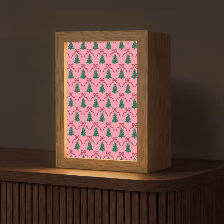Gepersonaliseerde Lightbox - Kerst - Roze - Rood - Strik — 1