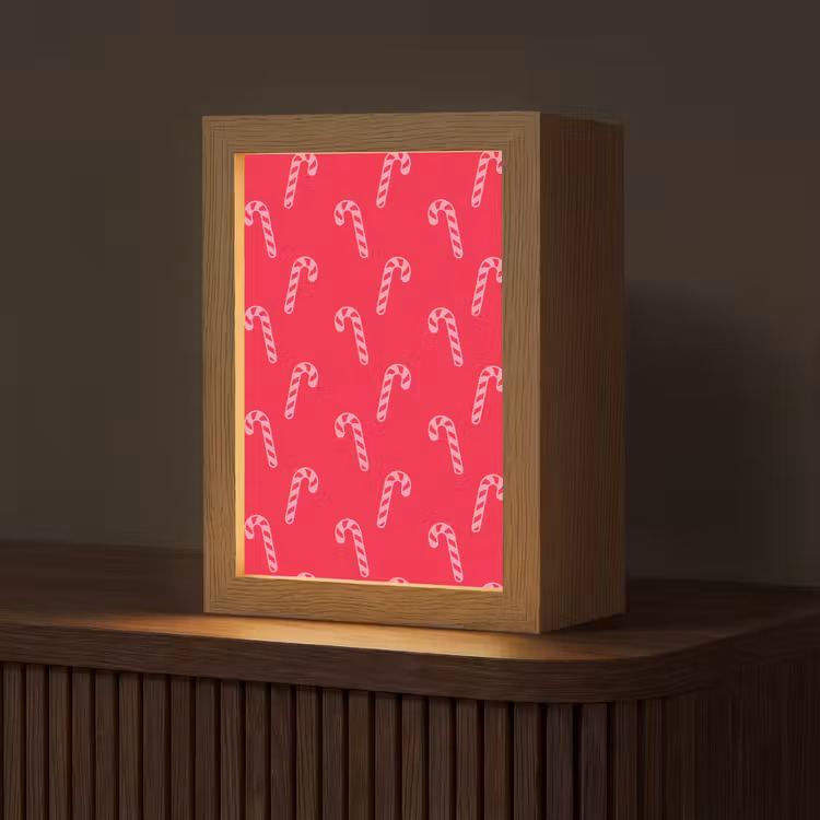 Gepersonaliseerde Lightbox - Kerst - Roze - Rood - Zuurstok — 1