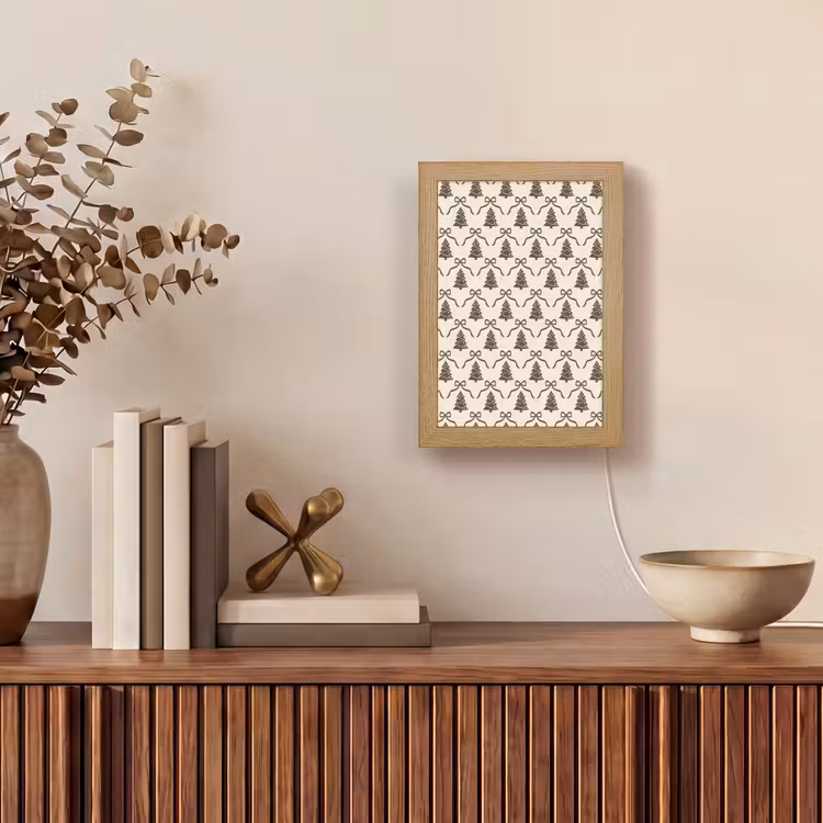 Gepersonaliseerde Lightbox - Kerst - Taupe - Crème - Strik — 4