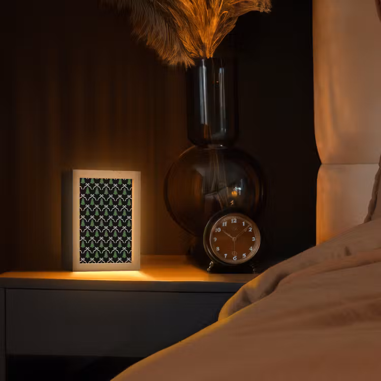 Gepersonaliseerde Lightbox - Kerst - Zwart - Wit - Strik — 2