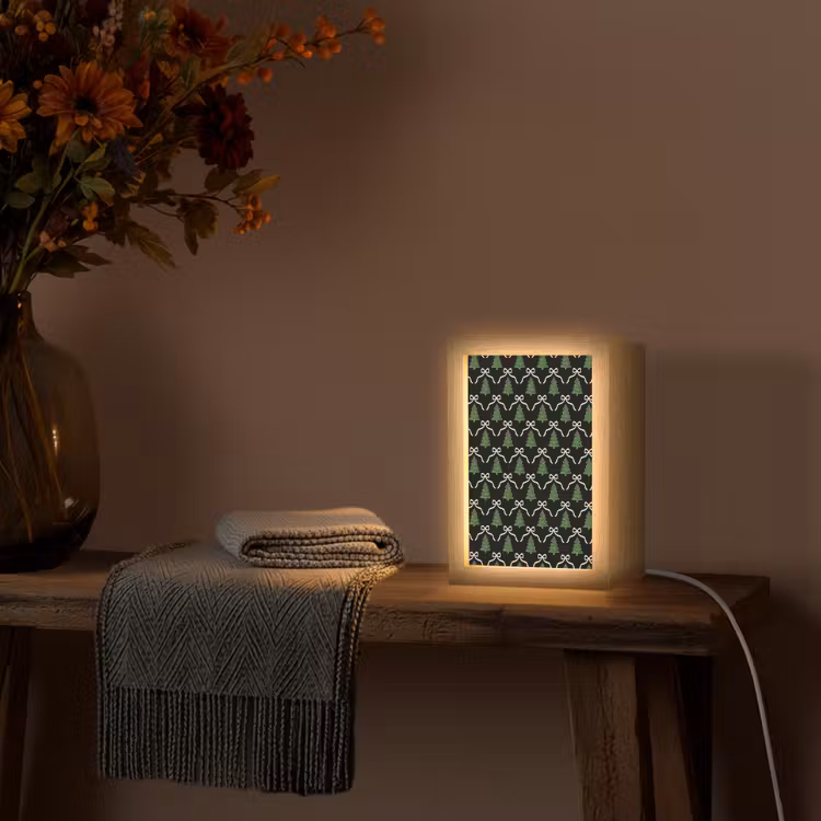 Gepersonaliseerde Lightbox - Kerst - Zwart - Wit - Strik — 3