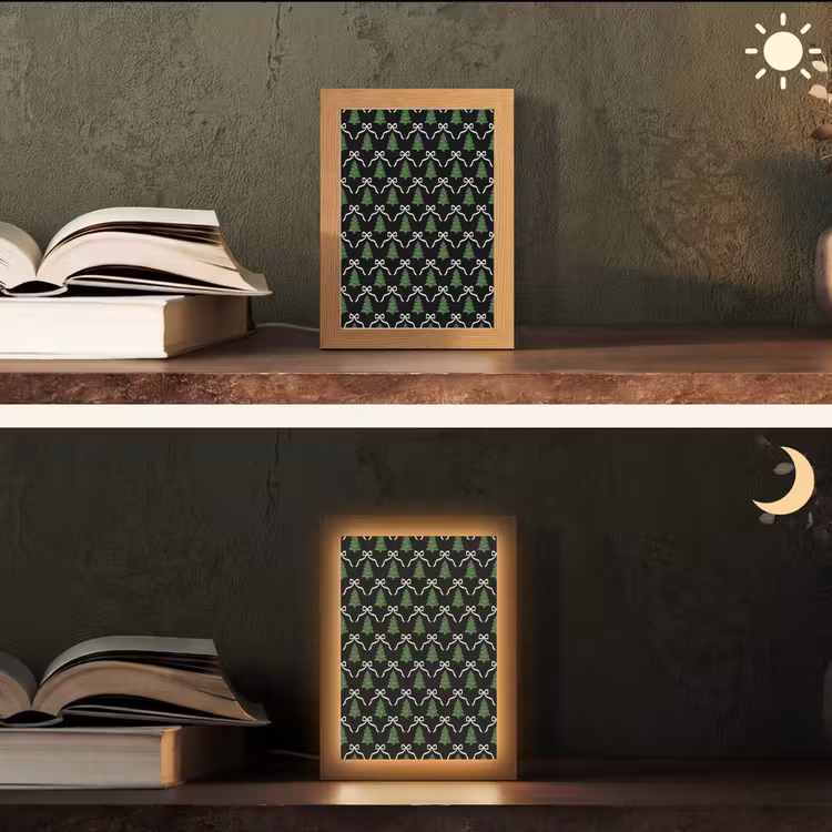 Gepersonaliseerde Lightbox - Kerst - Zwart - Wit - Strik — 5
