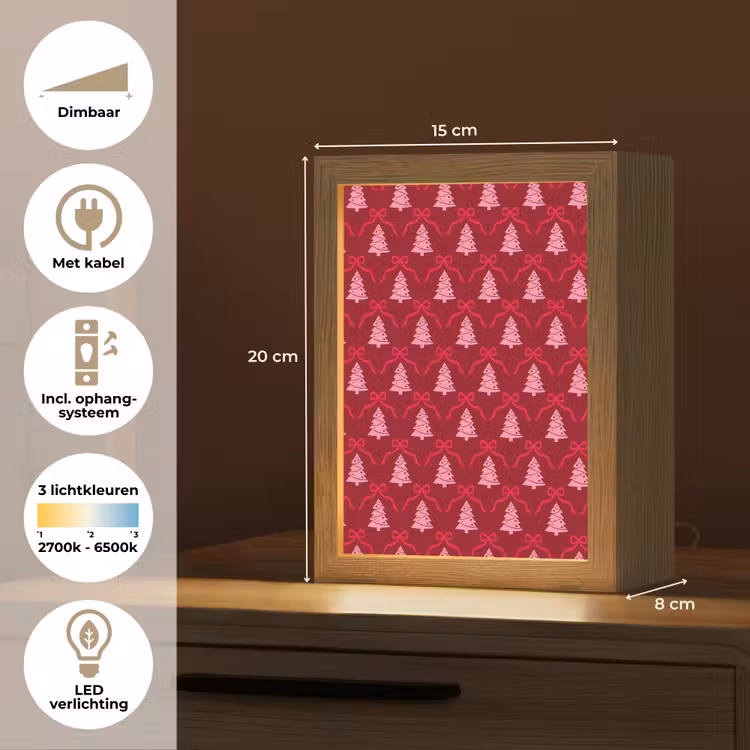 Gepersonaliseerde Lightbox - Strik - Rood - Roze - Kerst — 7