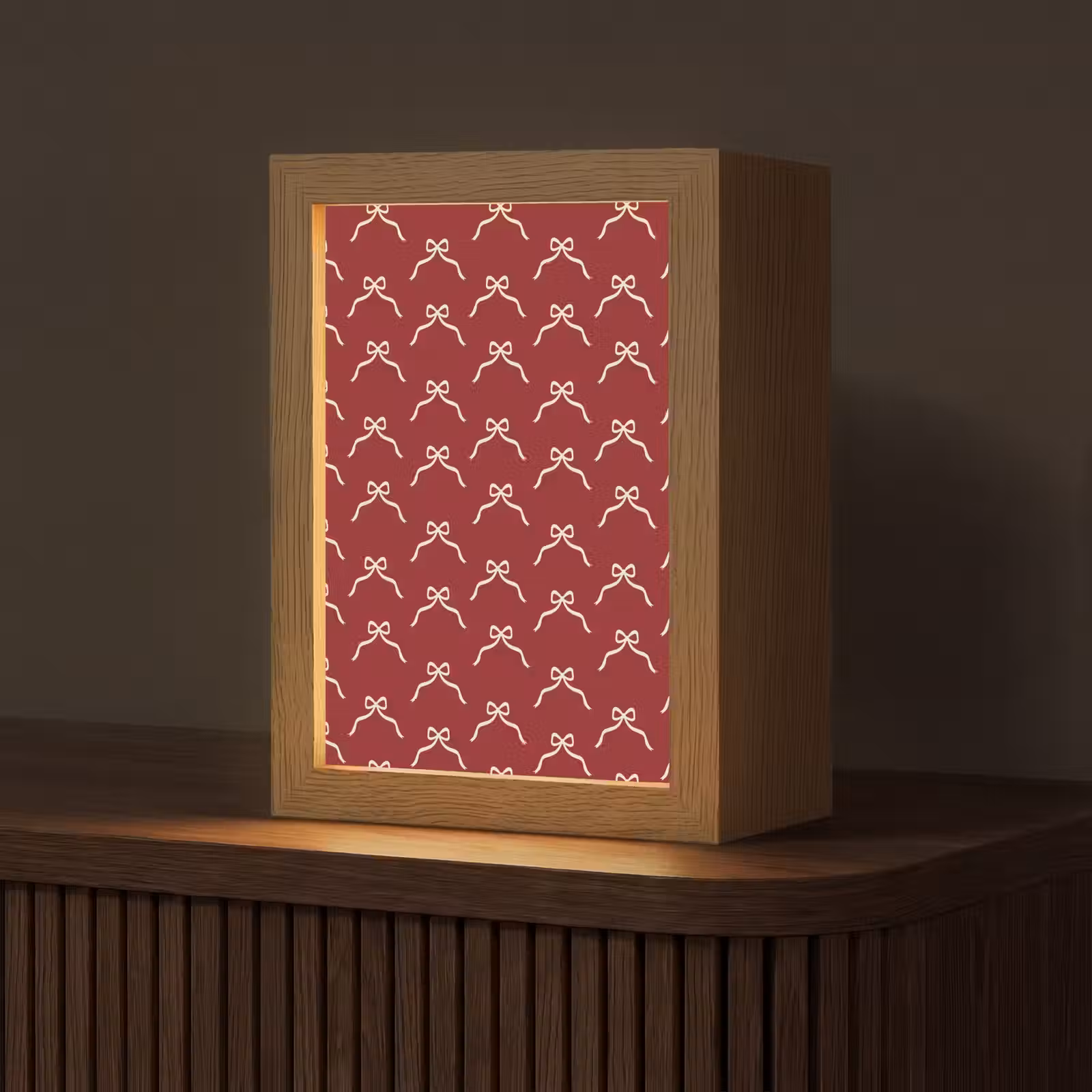 Gepersonaliseerde Lightbox - Strik - Kerst - Rood - Wit — 1