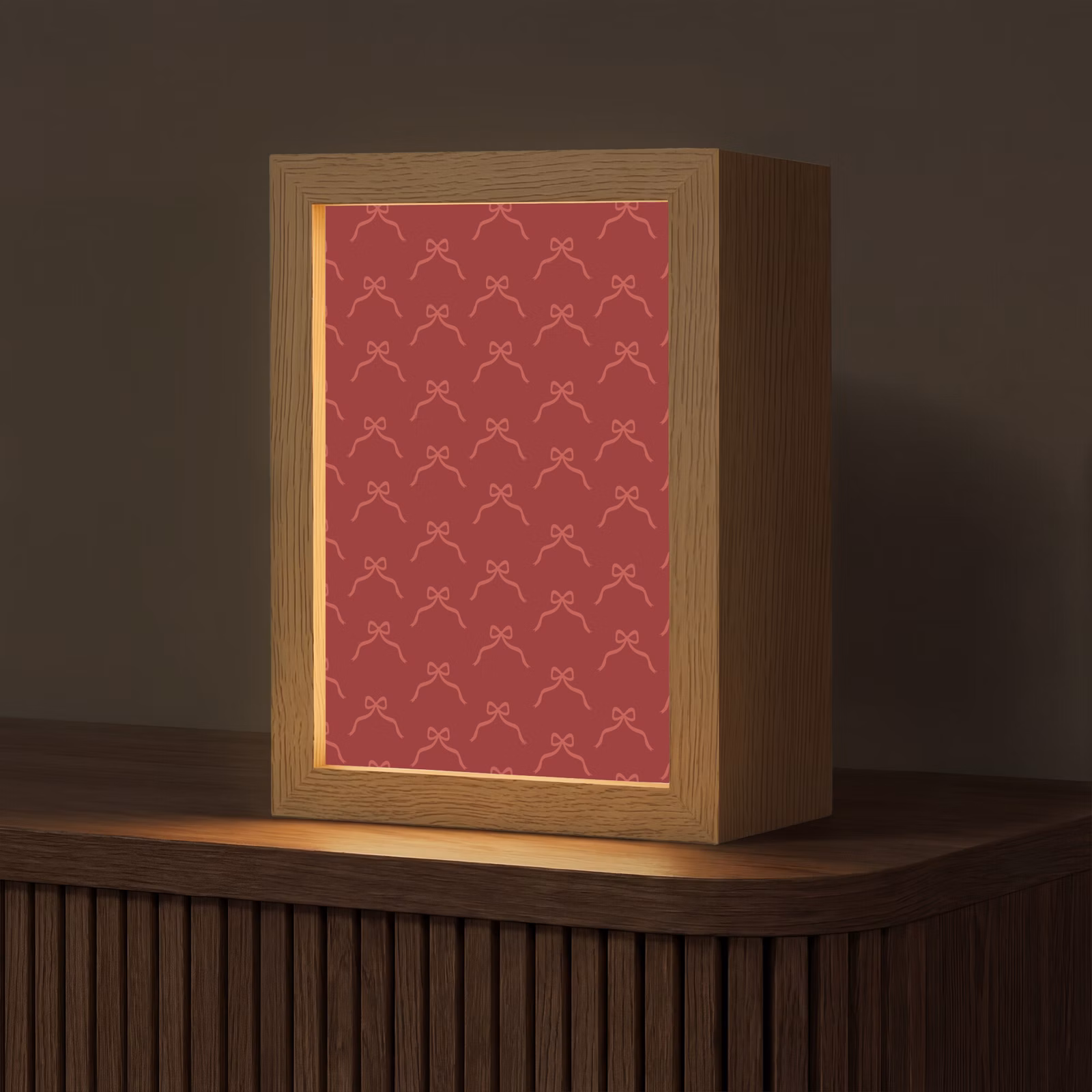 Gepersonaliseerde Lightbox - Strik - Roze - Rood - Kerst — 1