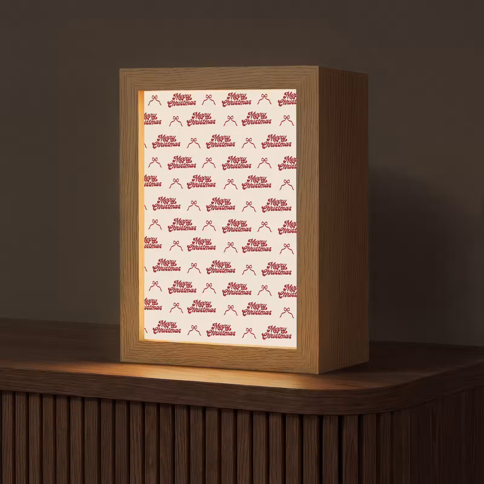 Gepersonaliseerde Lightbox - Tekst - Rood - Crème - Strik — 1