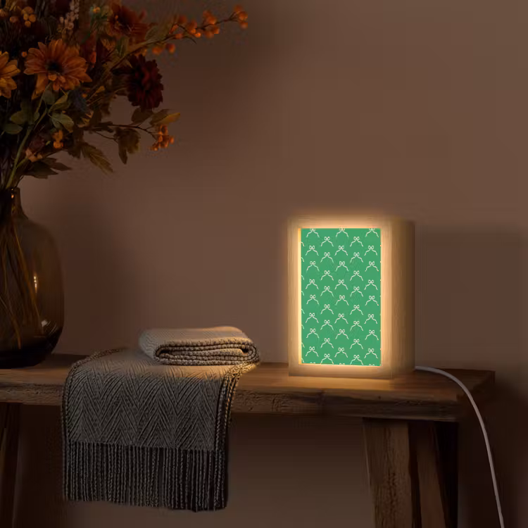 Gepersonaliseerde Lightbox - Strik - Kerst - Groen - Wit — 3