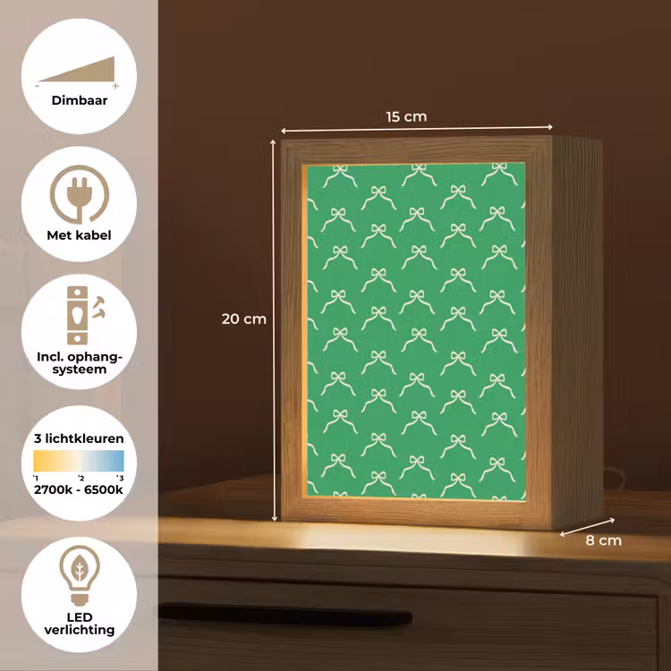 Gepersonaliseerde Lightbox - Strik - Kerst - Groen - Wit — 7