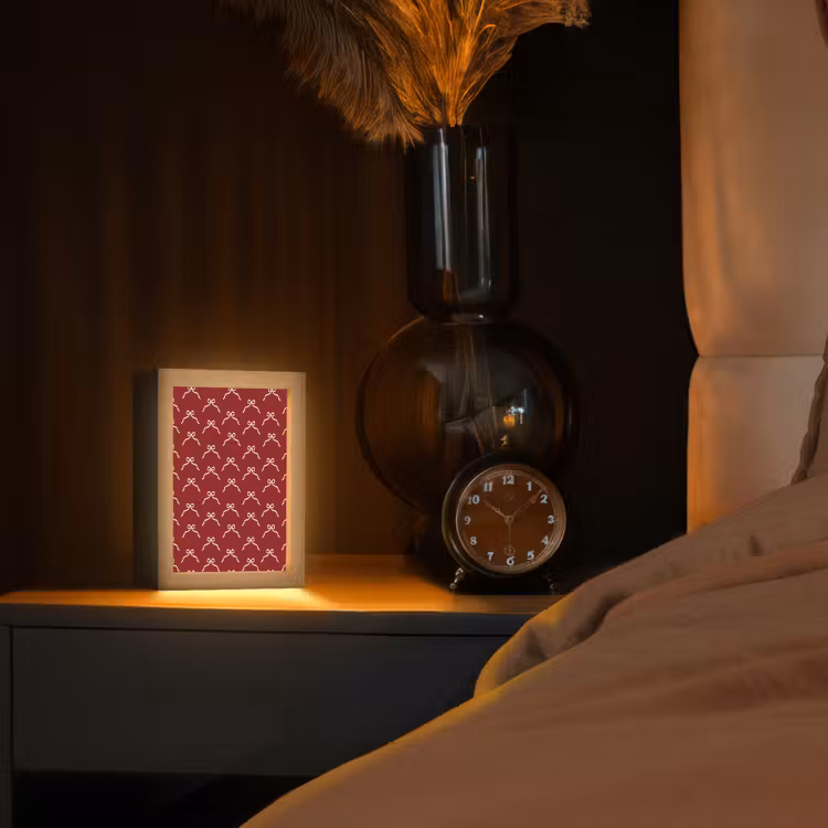 Gepersonaliseerde Lightbox - Strik - Kerst - Rood - Wit — 2