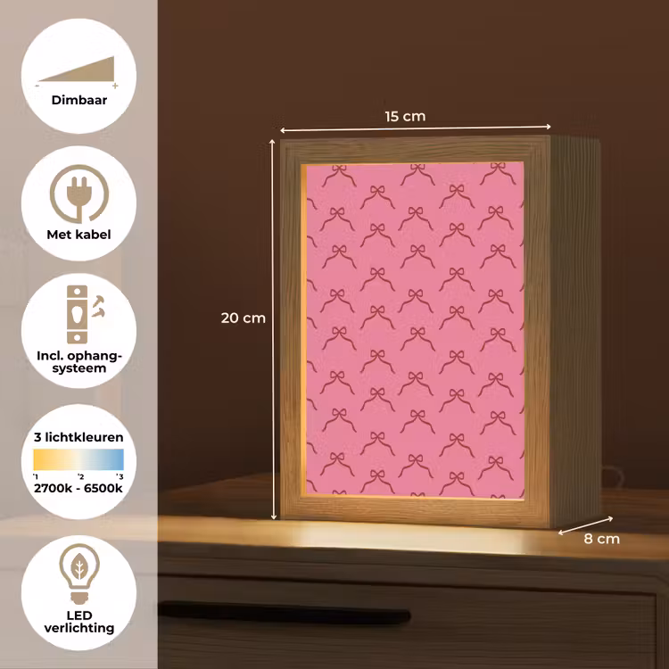 Gepersonaliseerde Lightbox - Strik - Rood - Roze - Kerst — 7