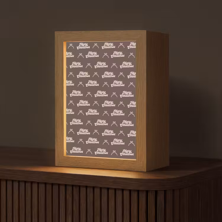 Gepersonaliseerde Lightbox - Tekst - Crème - Bruin - Strik — 1