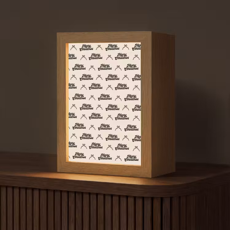Gepersonaliseerde Lightbox - Tekst - Crème - Zwart - Kerst — 1