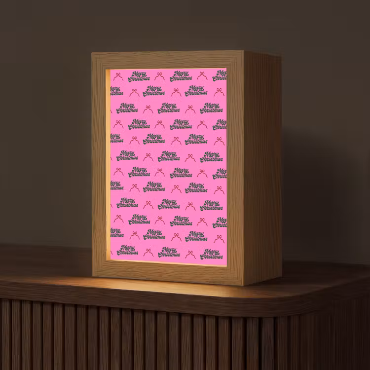 Gepersonaliseerde Lightbox - Tekst - Neon - Roze - Kerst — 1