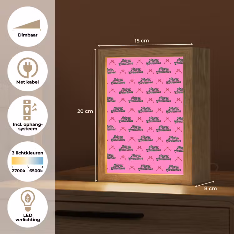 Gepersonaliseerde Lightbox - Tekst - Neon - Roze - Kerst — 7