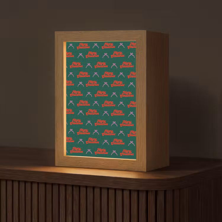 Gepersonaliseerde Lightbox - Tekst - Roze - Rood - Groen - Strik — 1