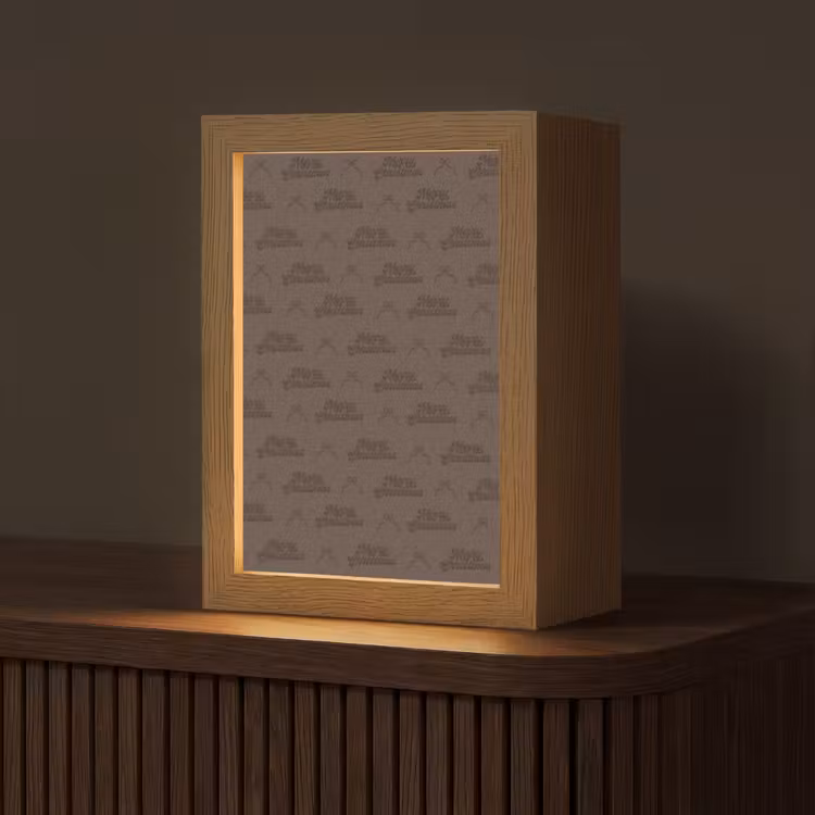 Gepersonaliseerde Lightbox - Tekst - Strik - Bruin — 1