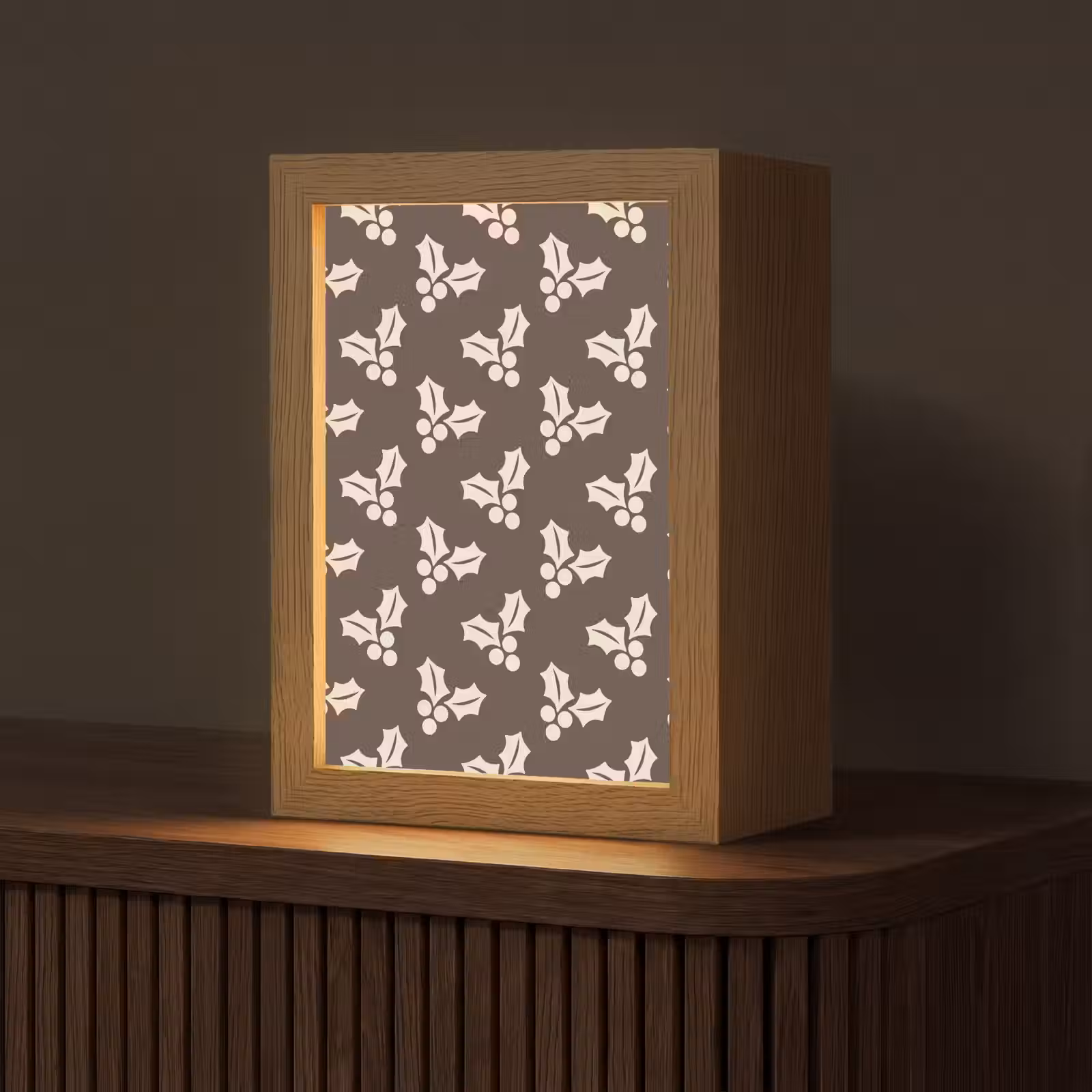 Gepersonaliseerde Lightbox - Hulst - Bruin - Kerst — 1