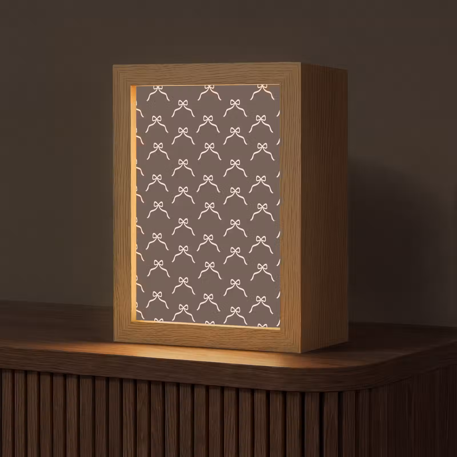 Gepersonaliseerde Lightbox - Kerst - Strik - Bruin — 1