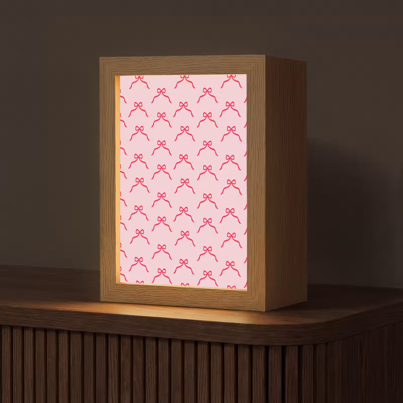 Gepersonaliseerde Lightbox - Strik - Rood - Kerst - Roze — 1