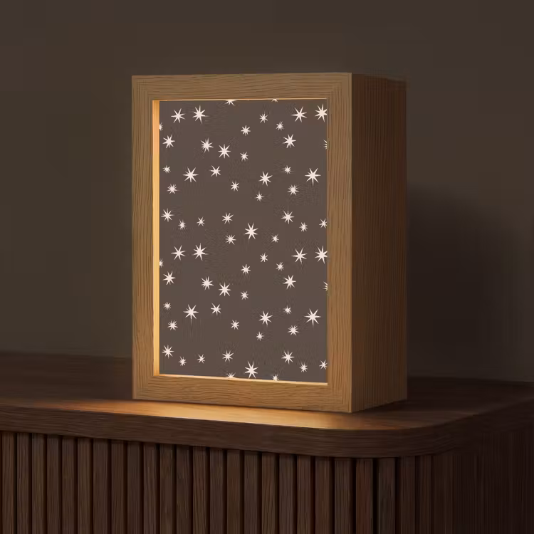 Gepersonaliseerde Lightbox - Bruin - Ster - Kerst — 1