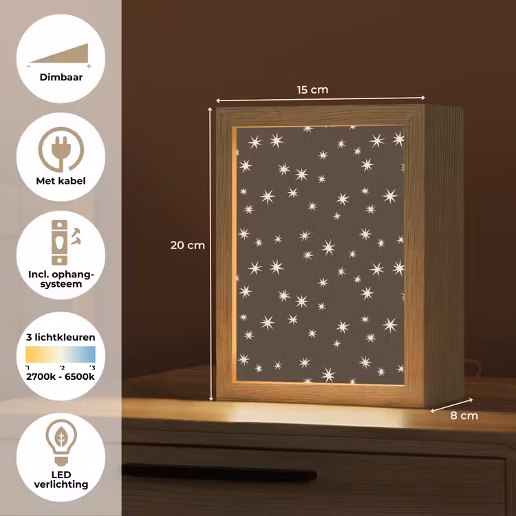 Gepersonaliseerde Lightbox - Bruin - Ster - Kerst — 7