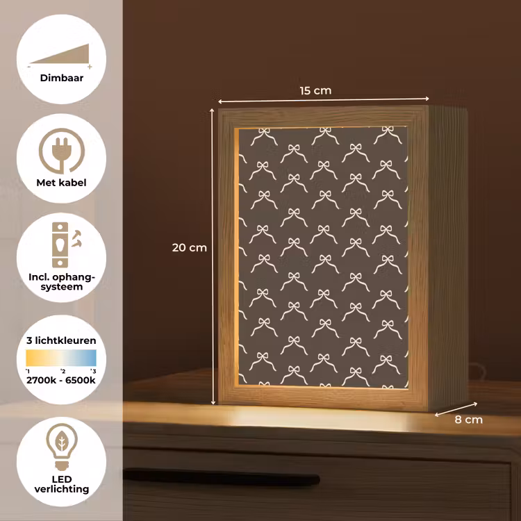 Gepersonaliseerde Lightbox - Bruin - Strik - Kerst — 7