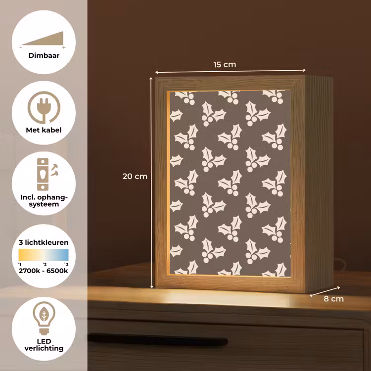 Gepersonaliseerde Lightbox - Hulst - Bruin - Kerst — 7