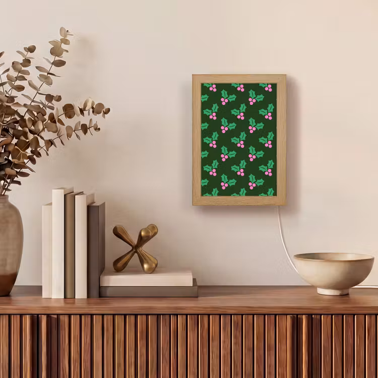 Gepersonaliseerde Lightbox - Hulst - Groen - Roze - Kerst — 4