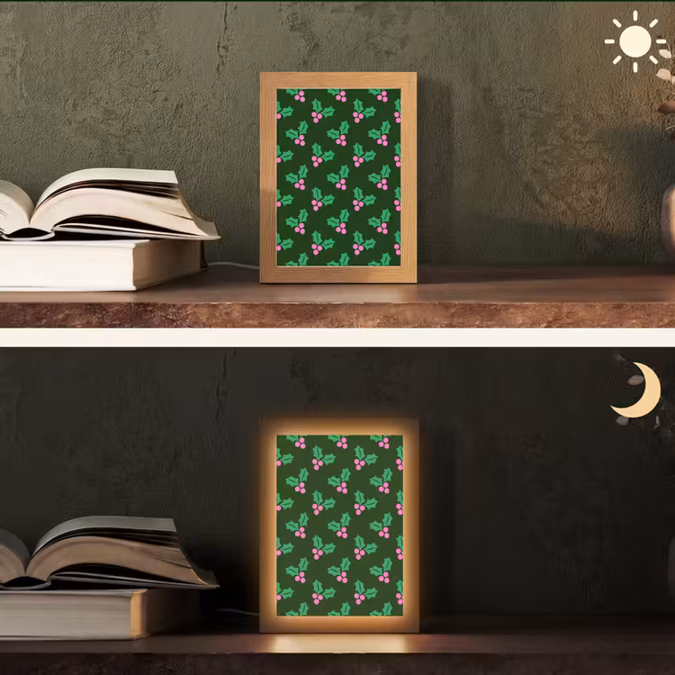Gepersonaliseerde Lightbox - Hulst - Groen - Roze - Kerst — 5